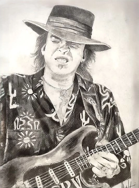 Dessin de stevie ray vaughan