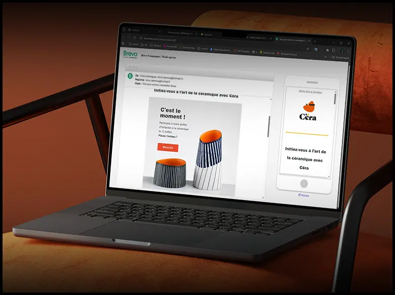 Newsletter sur un ecran d'ordinateur portable