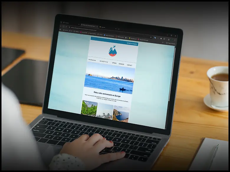 Newsletter sur un ecran d'ordinateur portable