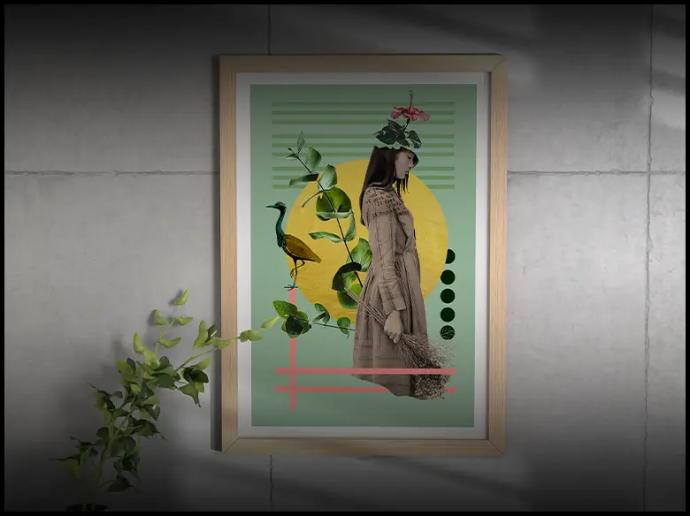 une affiche dans un cadre