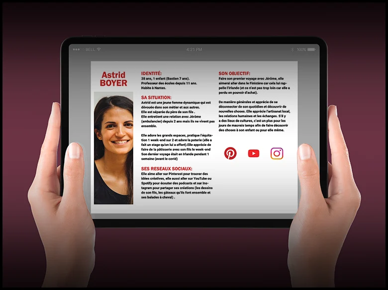 Fiche persona d'une femme