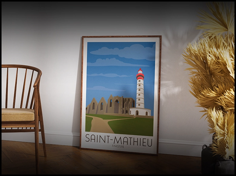 affiche en vectoriel de la pointe saint mathieu