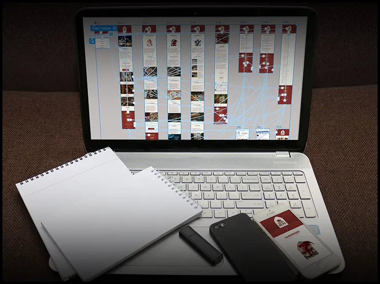 Un ordinateur avec un prototype interactif figma