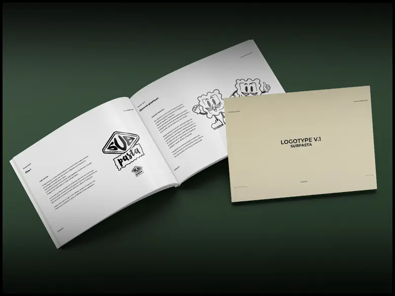 Document de proposition de logo sur une table